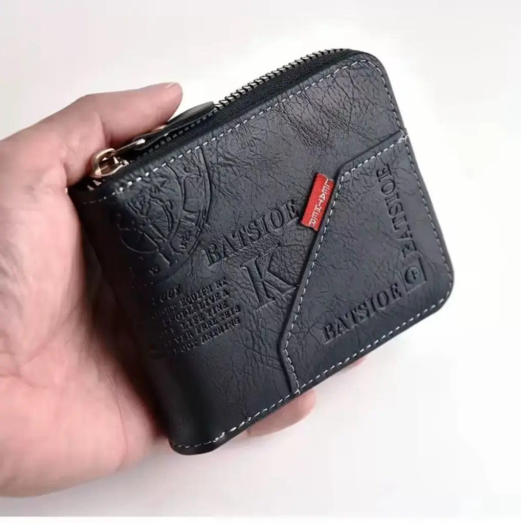 Billetera compacta con zíper de seguridad