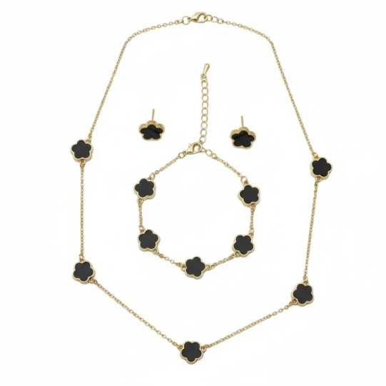set accesorio dorado  tipo van cleef