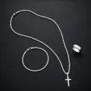 Set 3 en 1 accesorios hip hop plateado