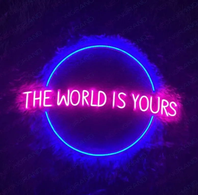 cuadro neon The World is Yours