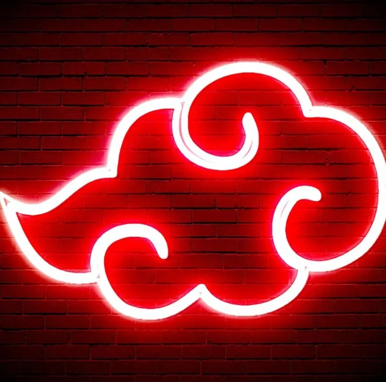 cuadro neón nube akatsuki (50x50 cm)