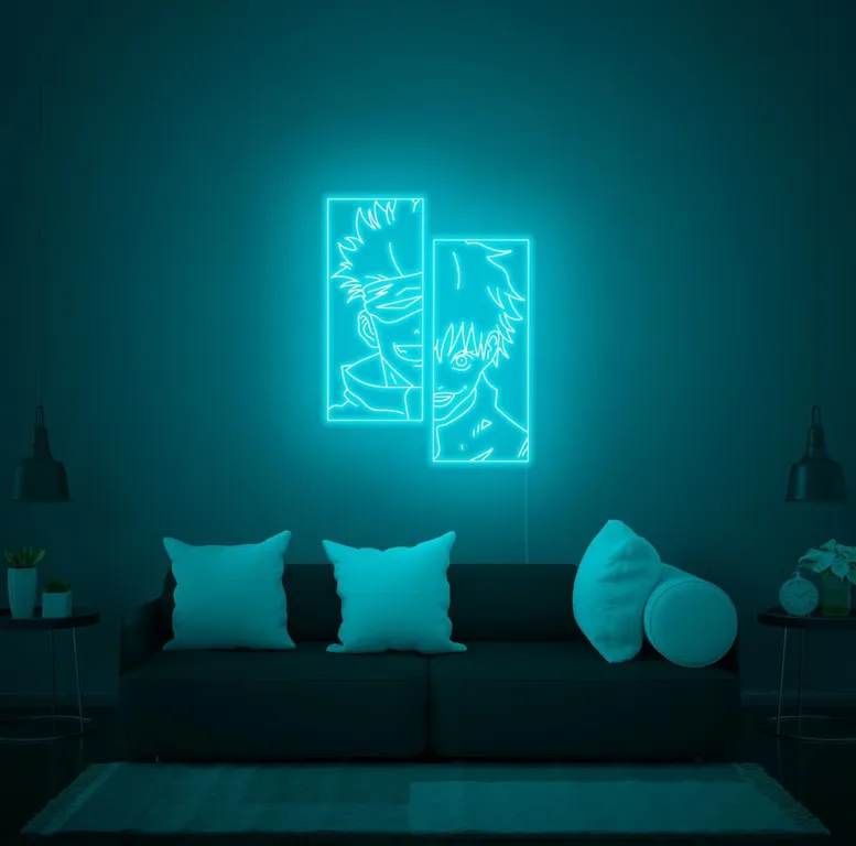 cuadro neon jujutsu kaisen