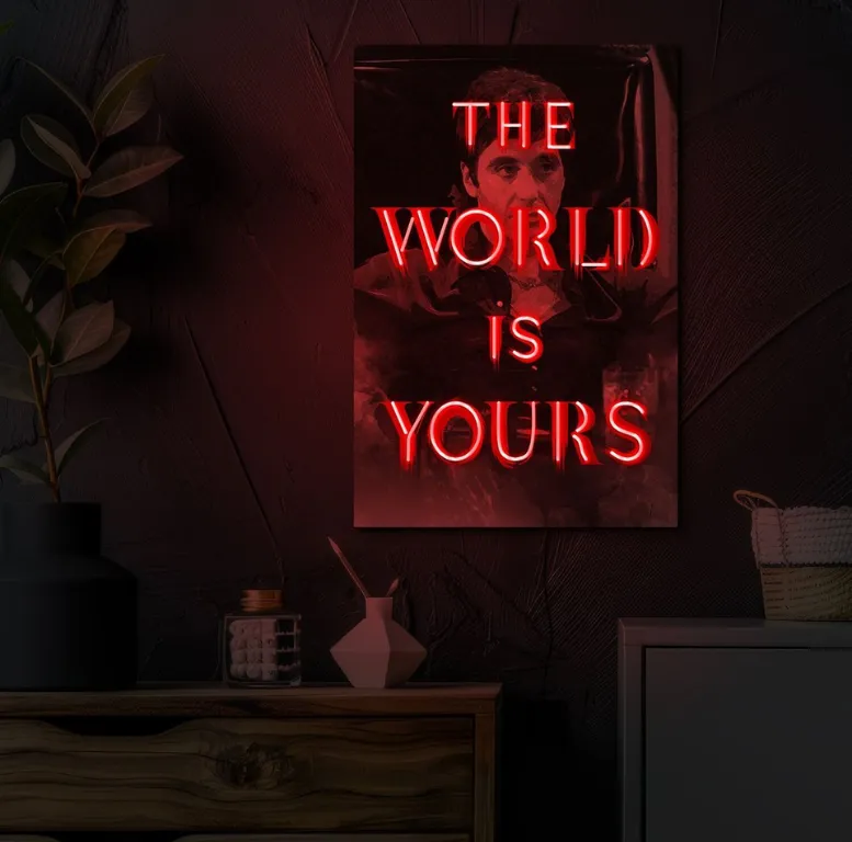 cuadro neon The World is Yours (rojo)