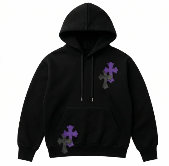 Hoodie Algodón Cruz Violeta Y2k (L)