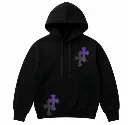 Hoodie Algodón Cruz Violeta Y2k