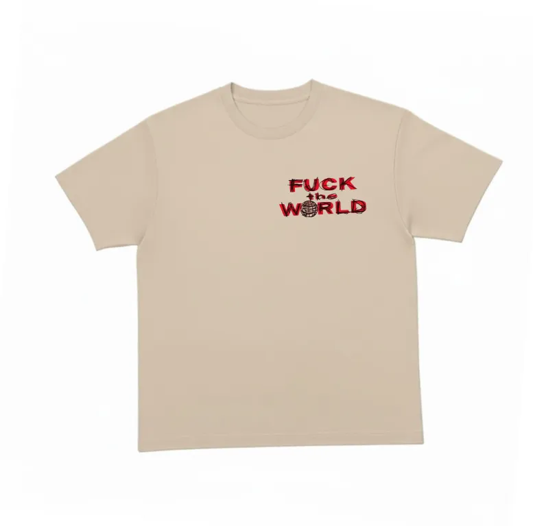 Playera Beige KEFY fuck The World