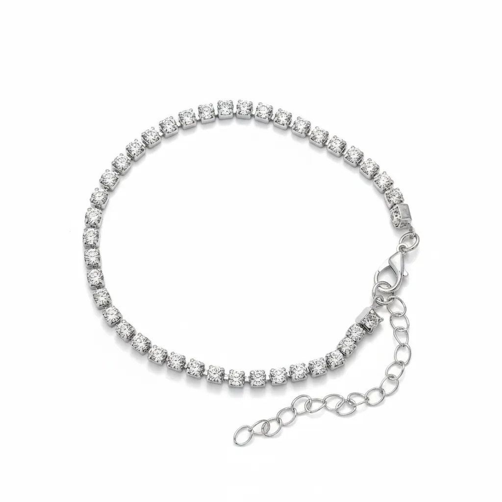 Brazalete Y2K Plateado con Brillos