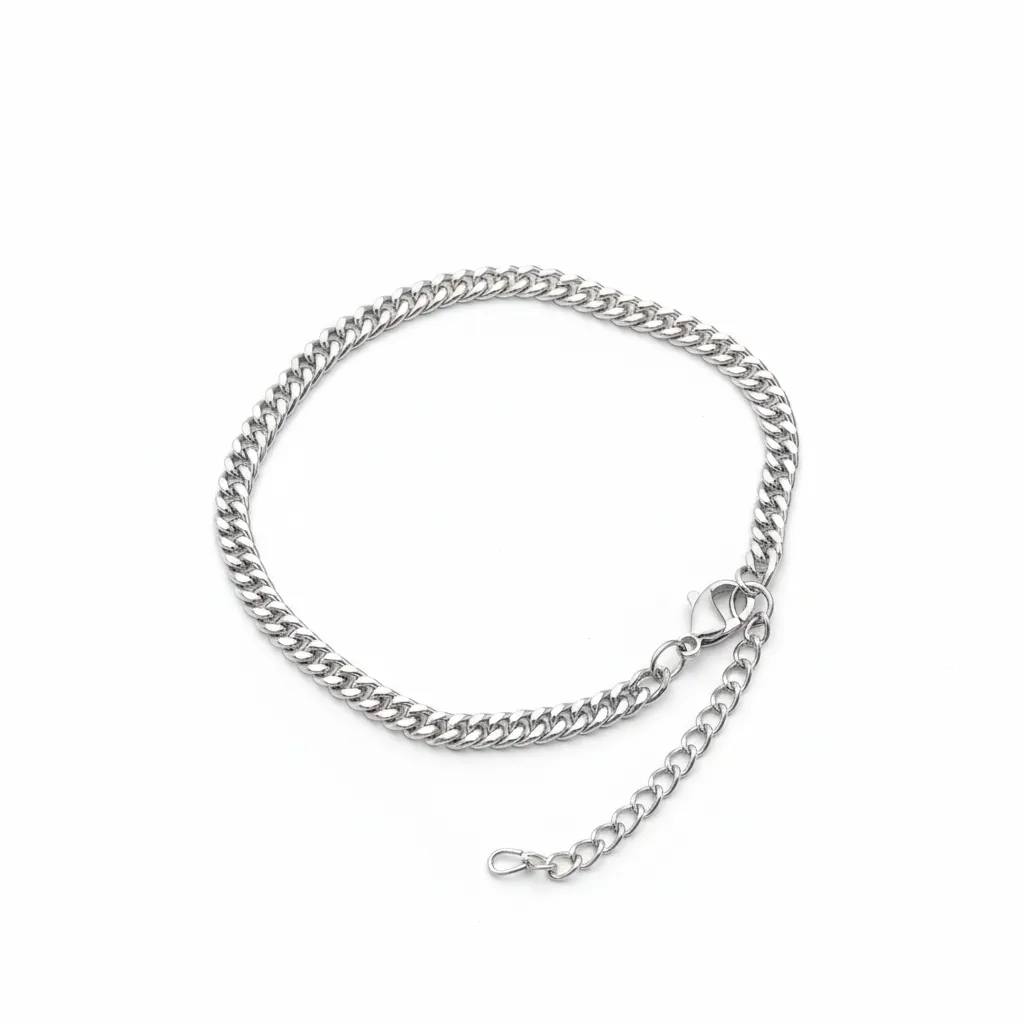 Brazalete Y2K Plateado Doble Trenzado