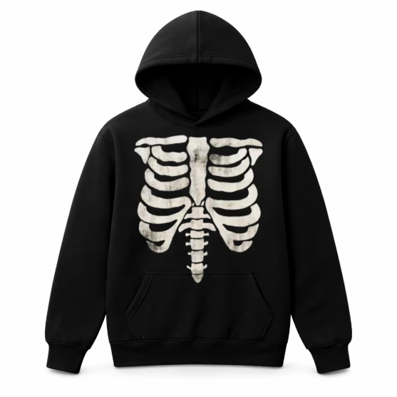 Hoodie Algodón Esquelético minimalista