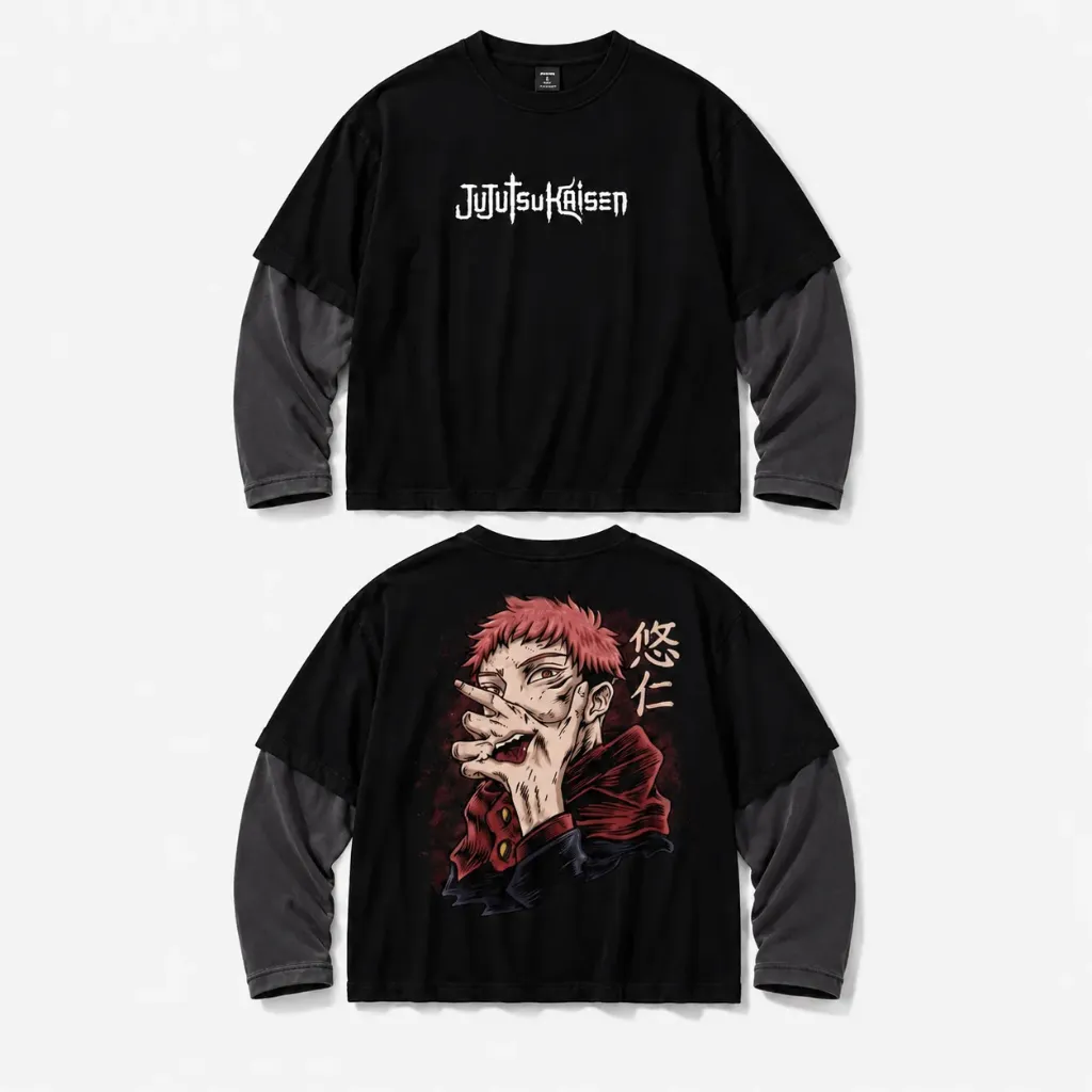 playera de doble manga jujutsu kaisen