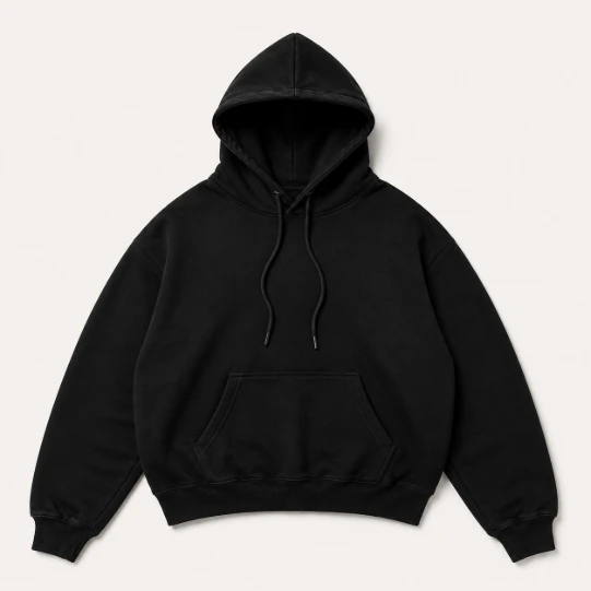 hoodie negro basico (L)