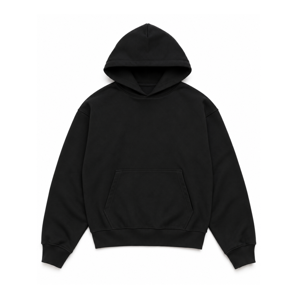 hoodie negro basico (L)