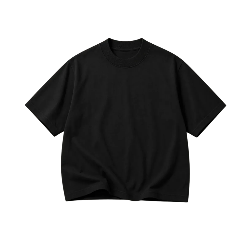Basic Tee Cuello Grueso (negro) (L, Overcize)