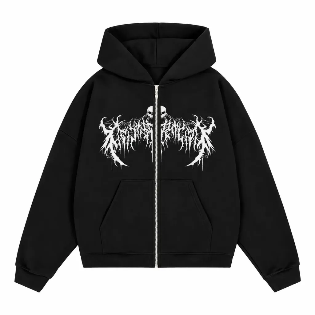 Ziper Hoodie electric skull