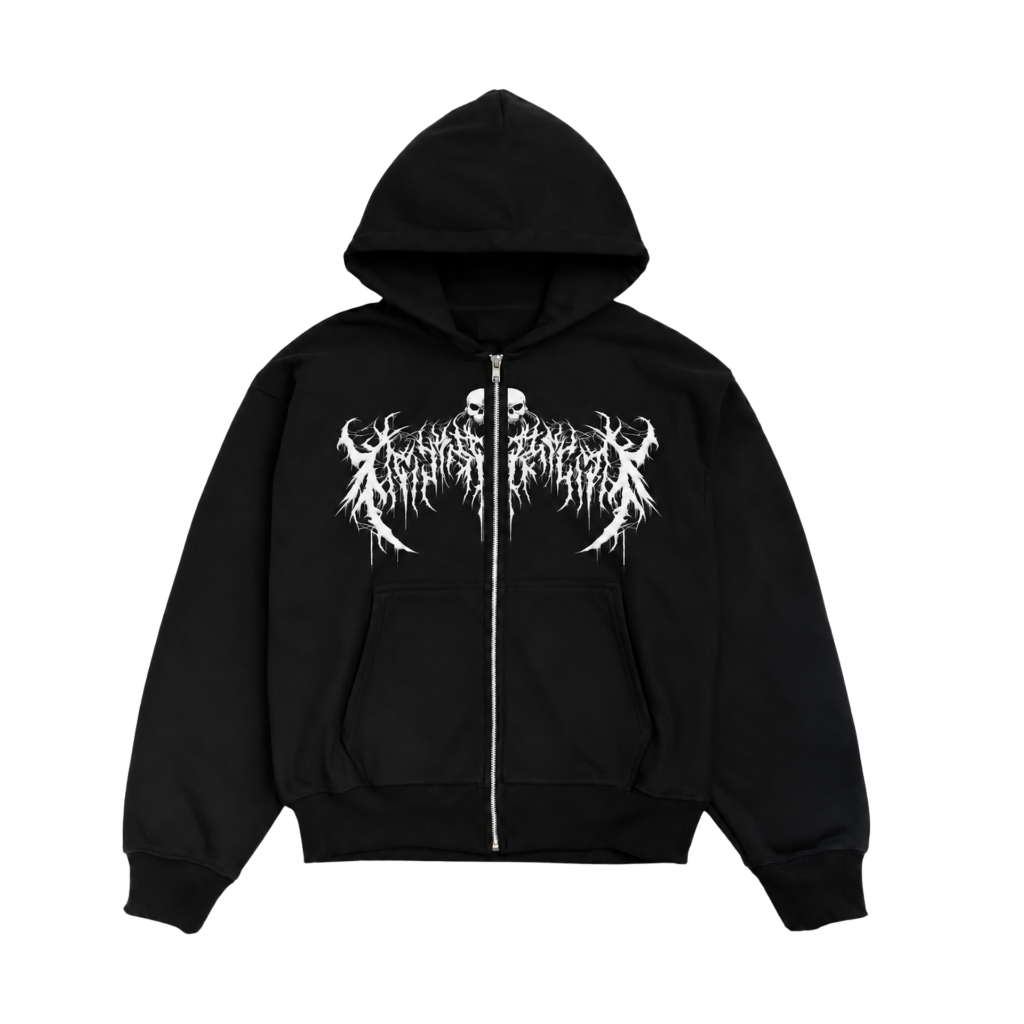 Ziper Hoodie electric skull (L)