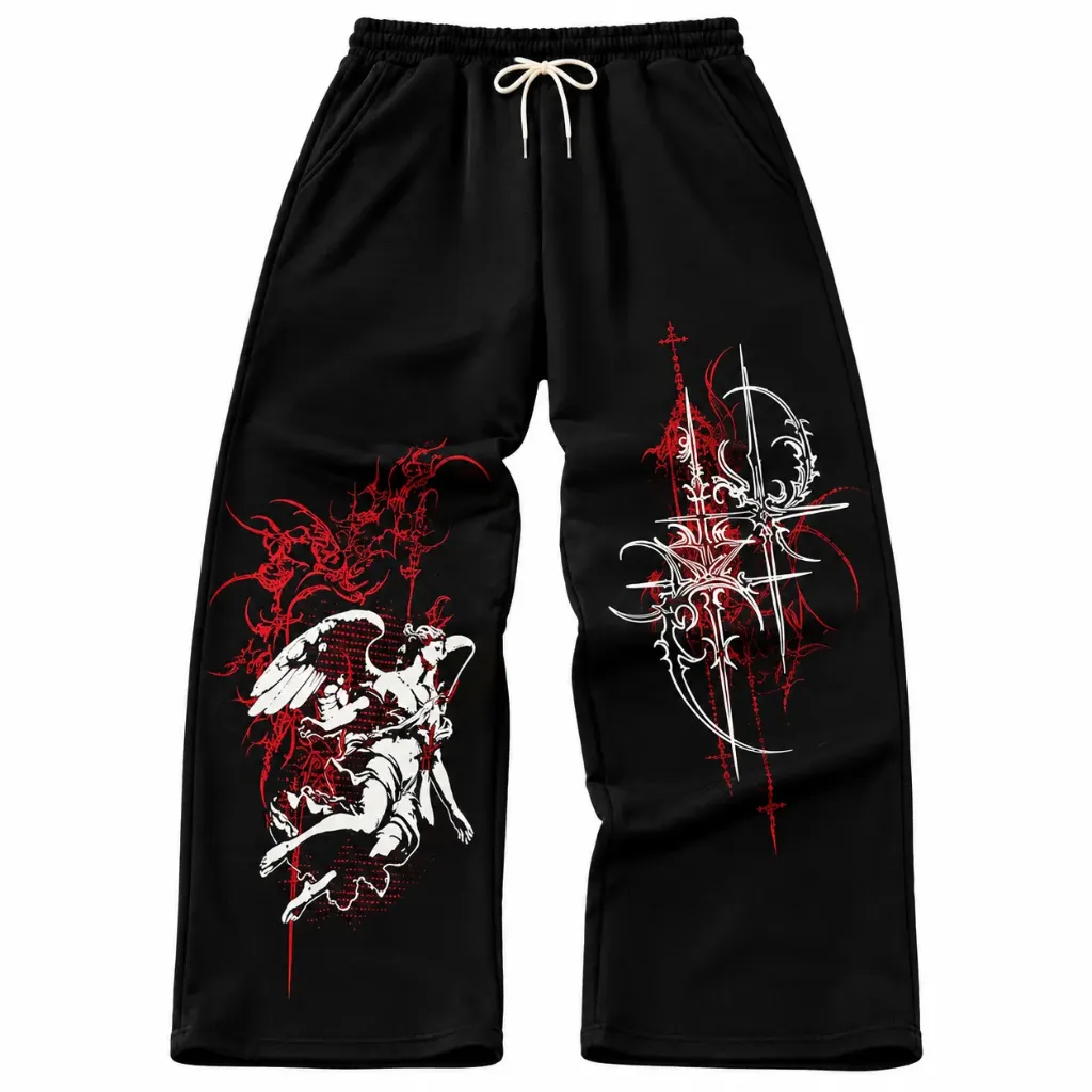 Pants  gotico Red and White